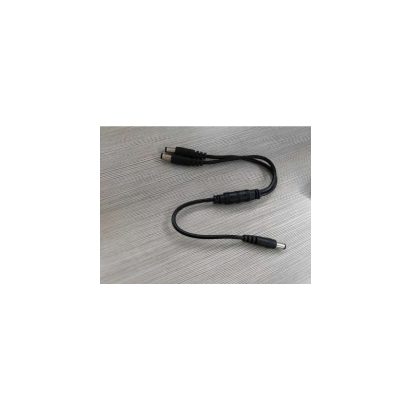 Universal DC UPS 12V/9V  splitter cable, 1-DC to 2-DC (Male)